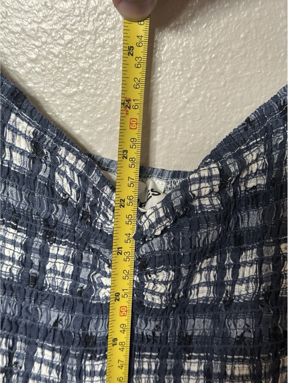 No Boundaries Womens XXS 00 Blue Plaid Smocked Ruffle Romper Shorts NWT - Picture 6 of 7